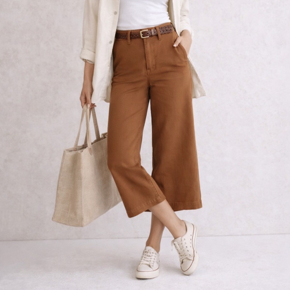 Madewell High-Rise Wide Leg Crop Jeans.